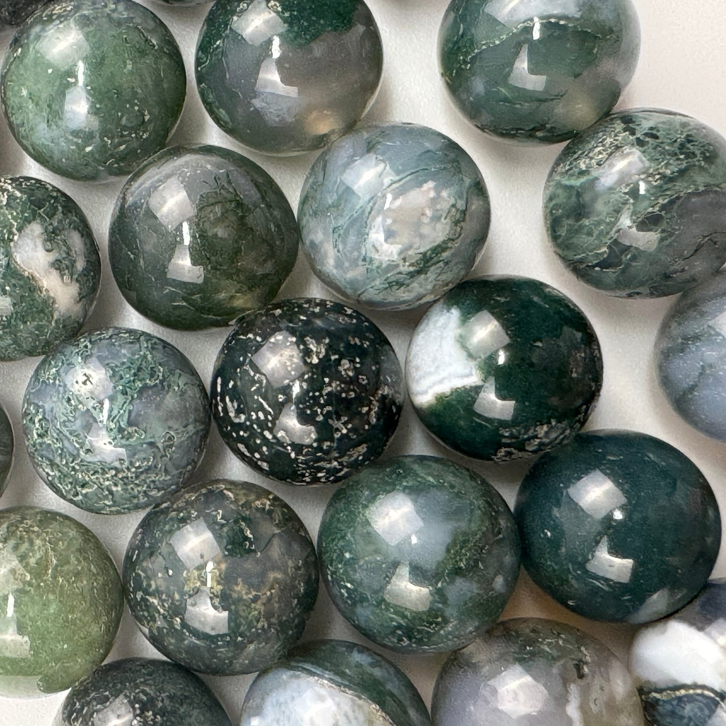 Moss Agate Polished Round Beads image 4