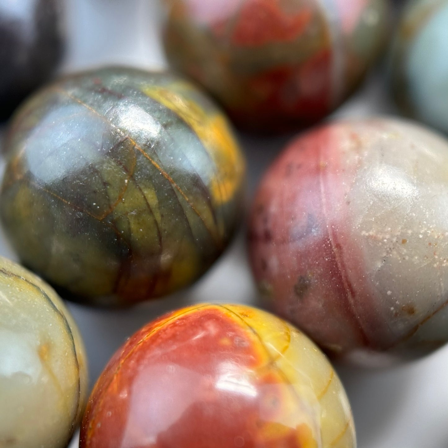Red Polychrome Jasper Polished Round Beads image 7