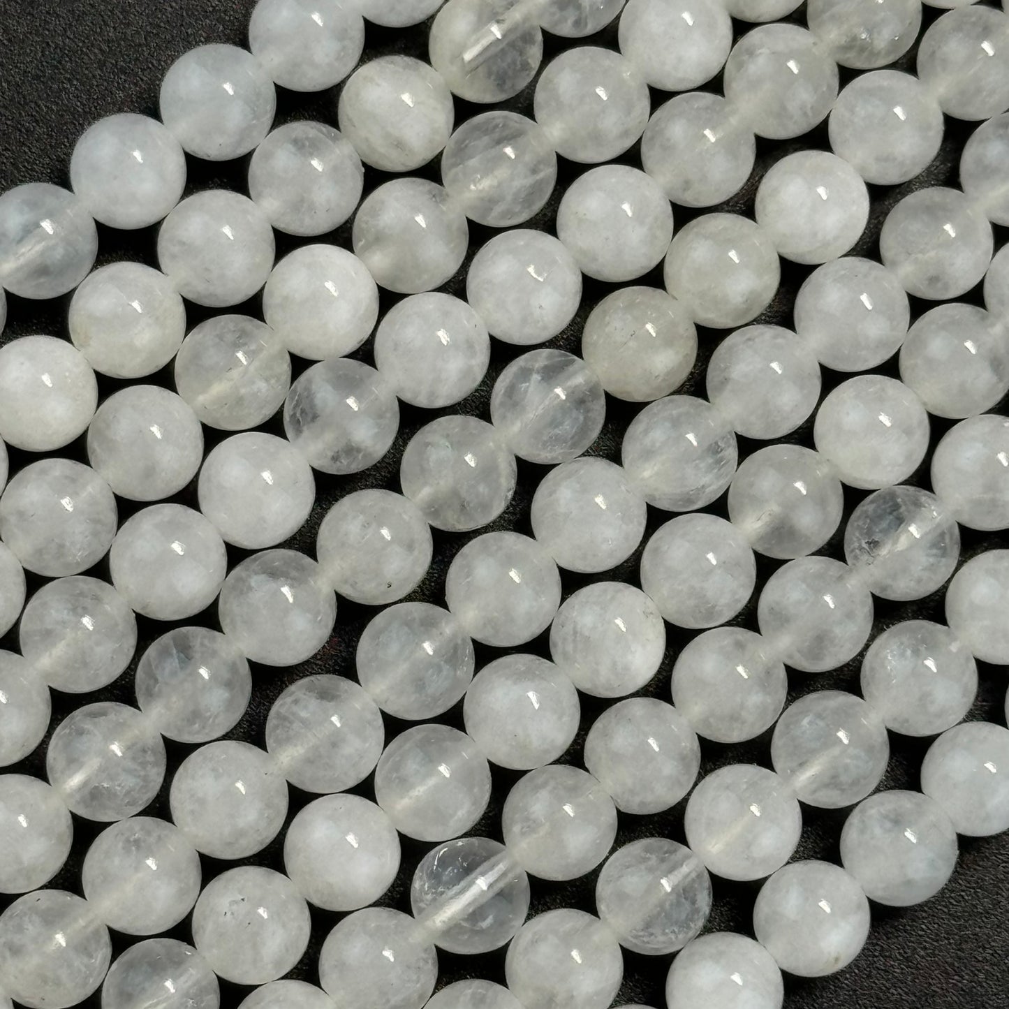 Snow Quartz Polished Round Beads image 0