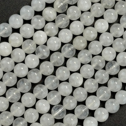 Snow Quartz Polished Round Beads