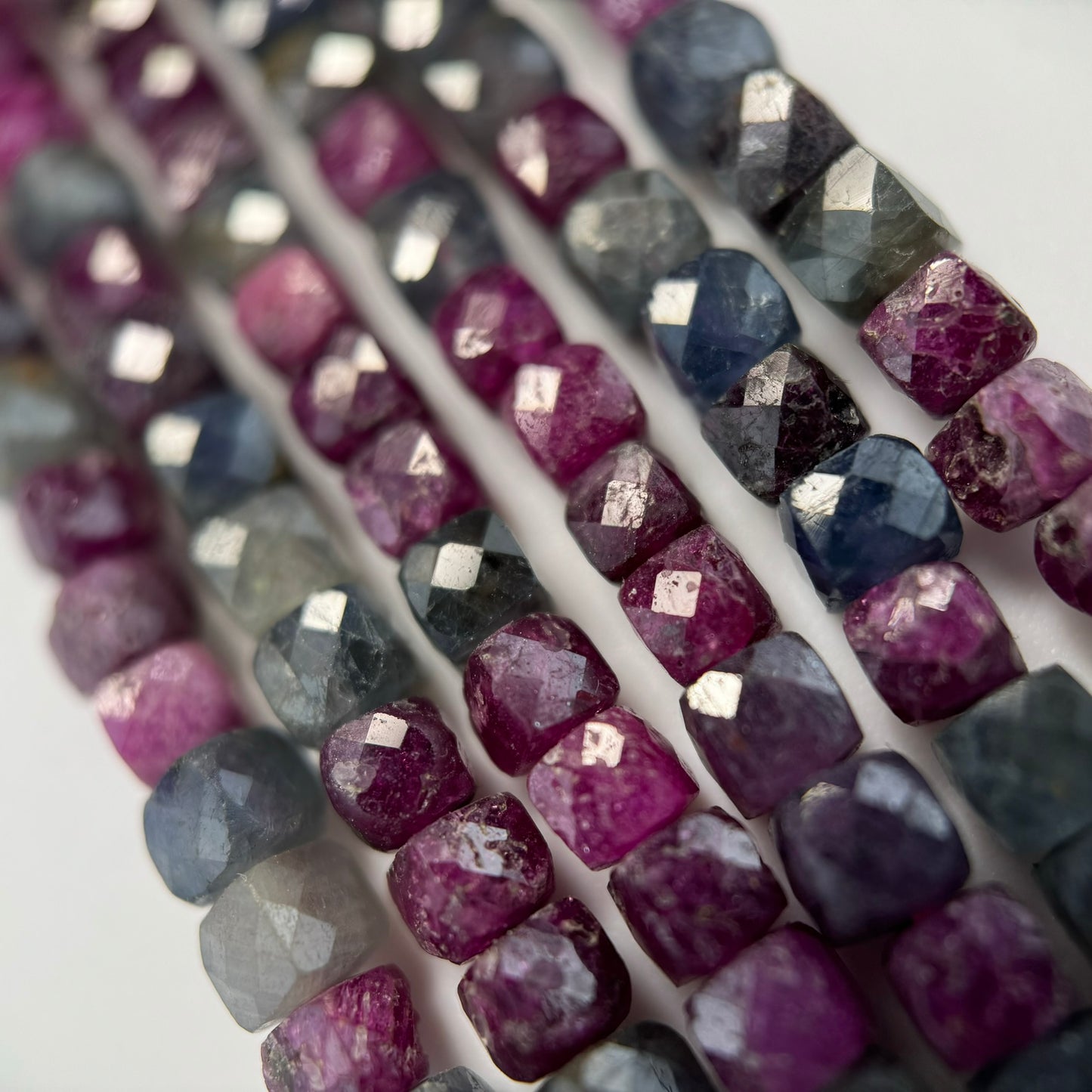 Ruby Sapphire Square Beads image 4