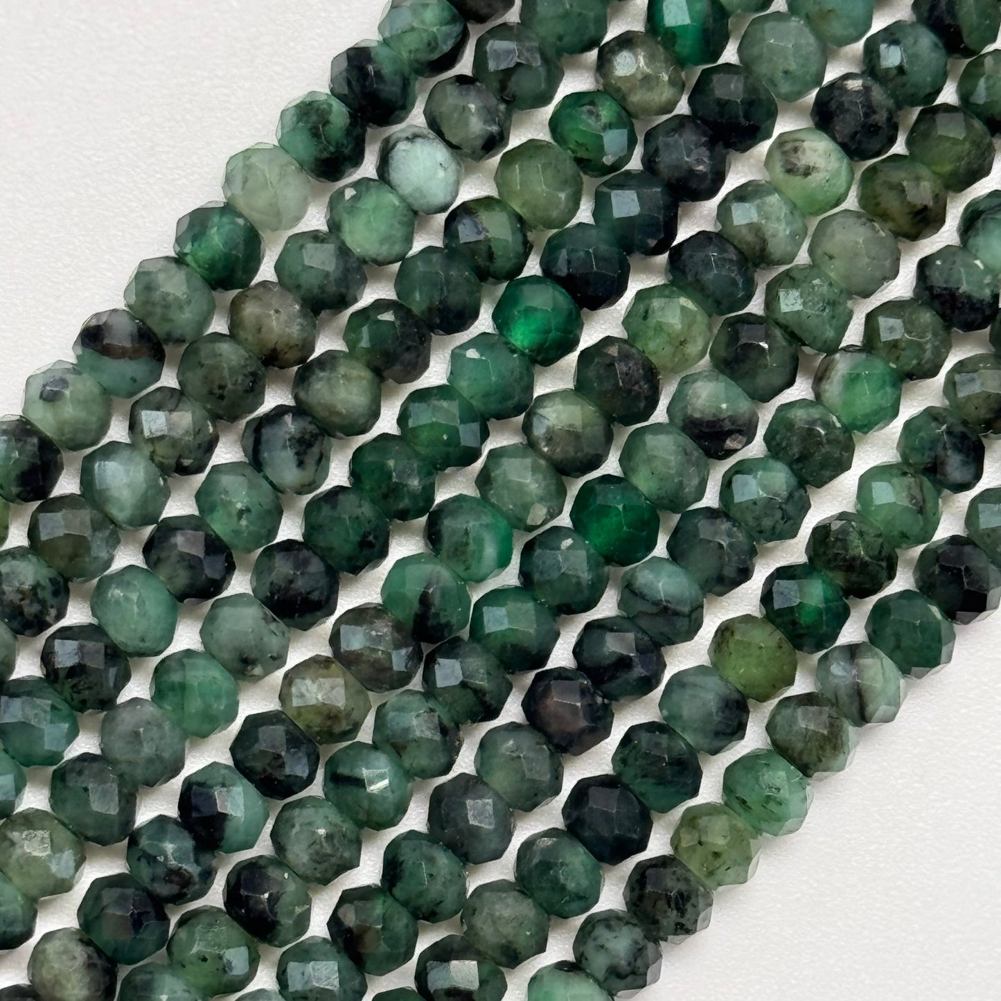 Emerald Faceted Rondelle Beads image 9