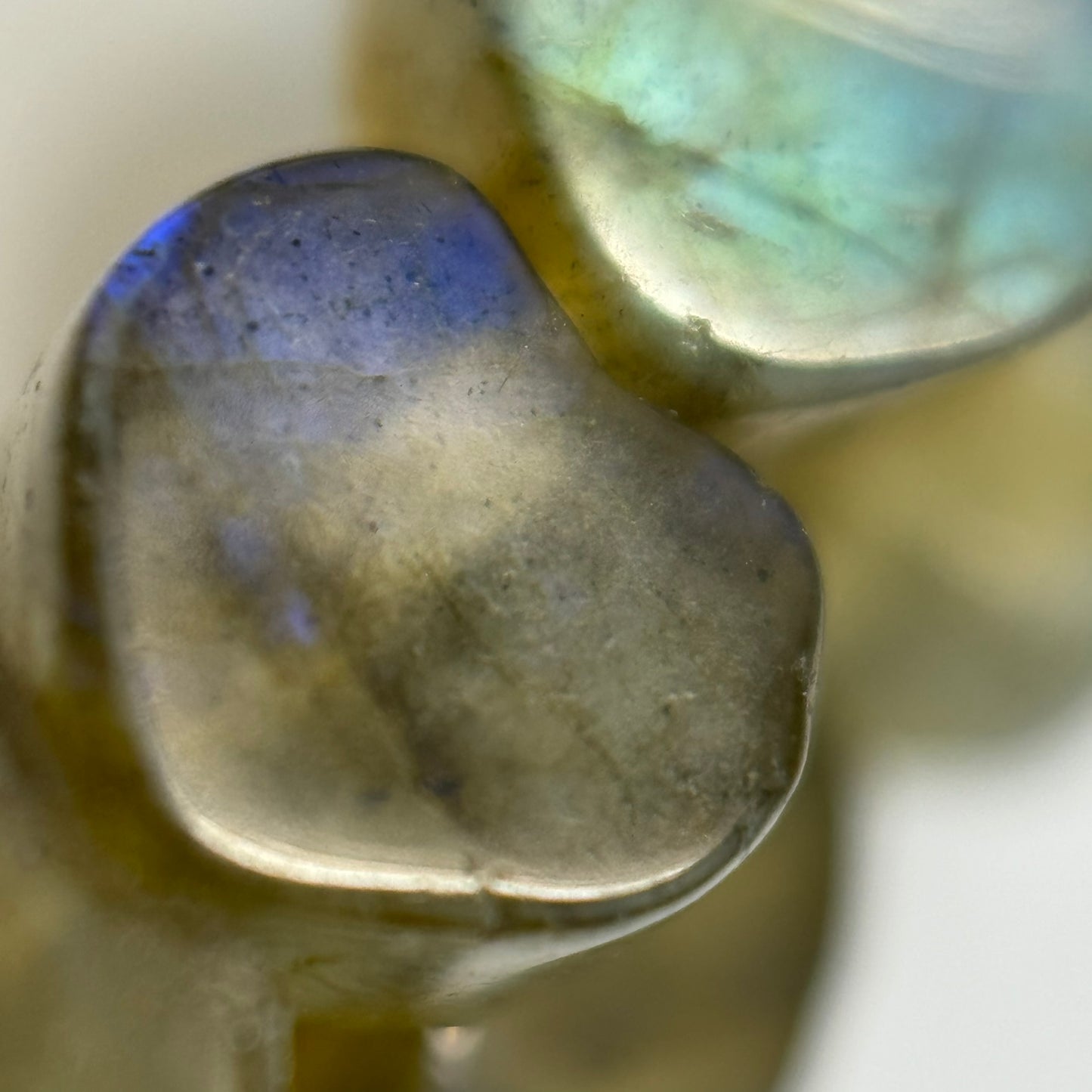 Labradorite Flat Heart Beads image 6