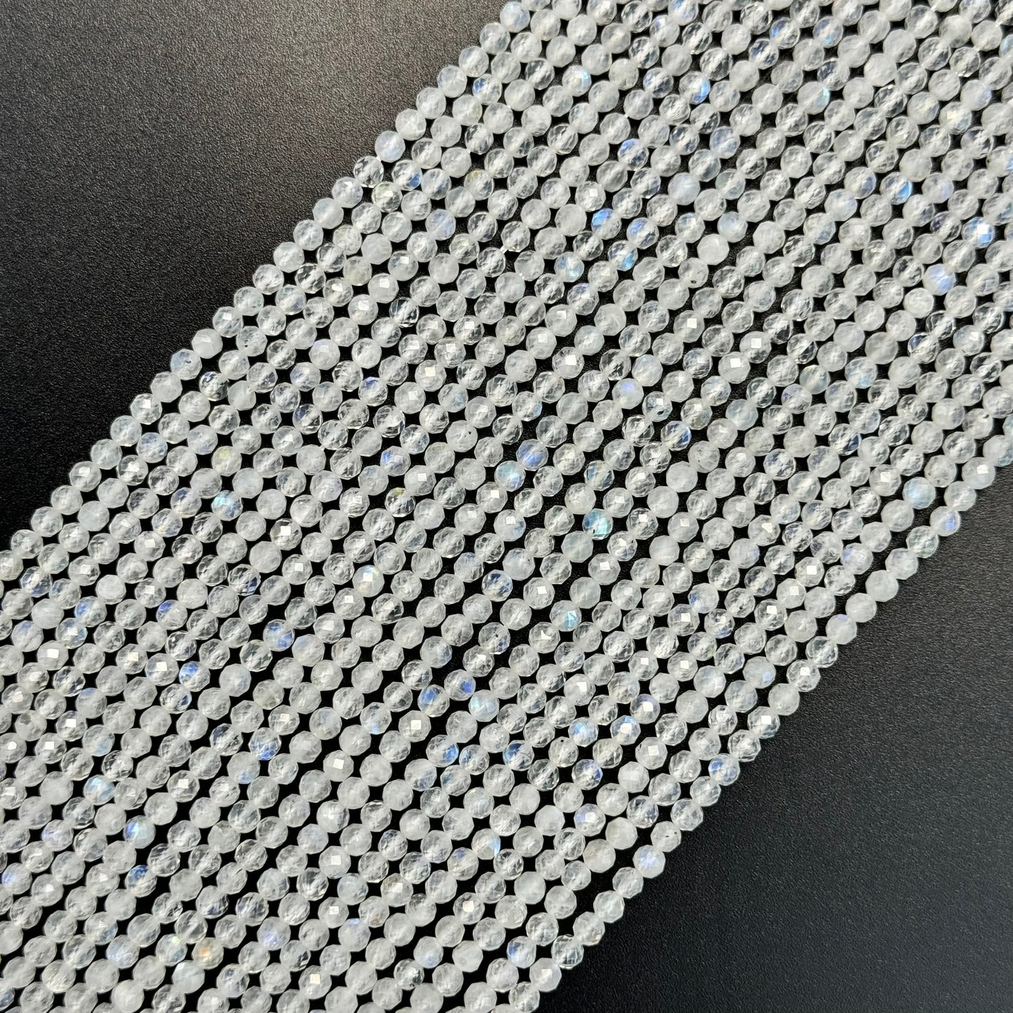 Rainbow Moonstone Faceted Round Beads - AAA Quality image 4