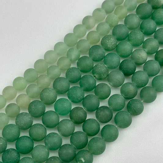 Green Aventurine Frosted Round Beads image 0
