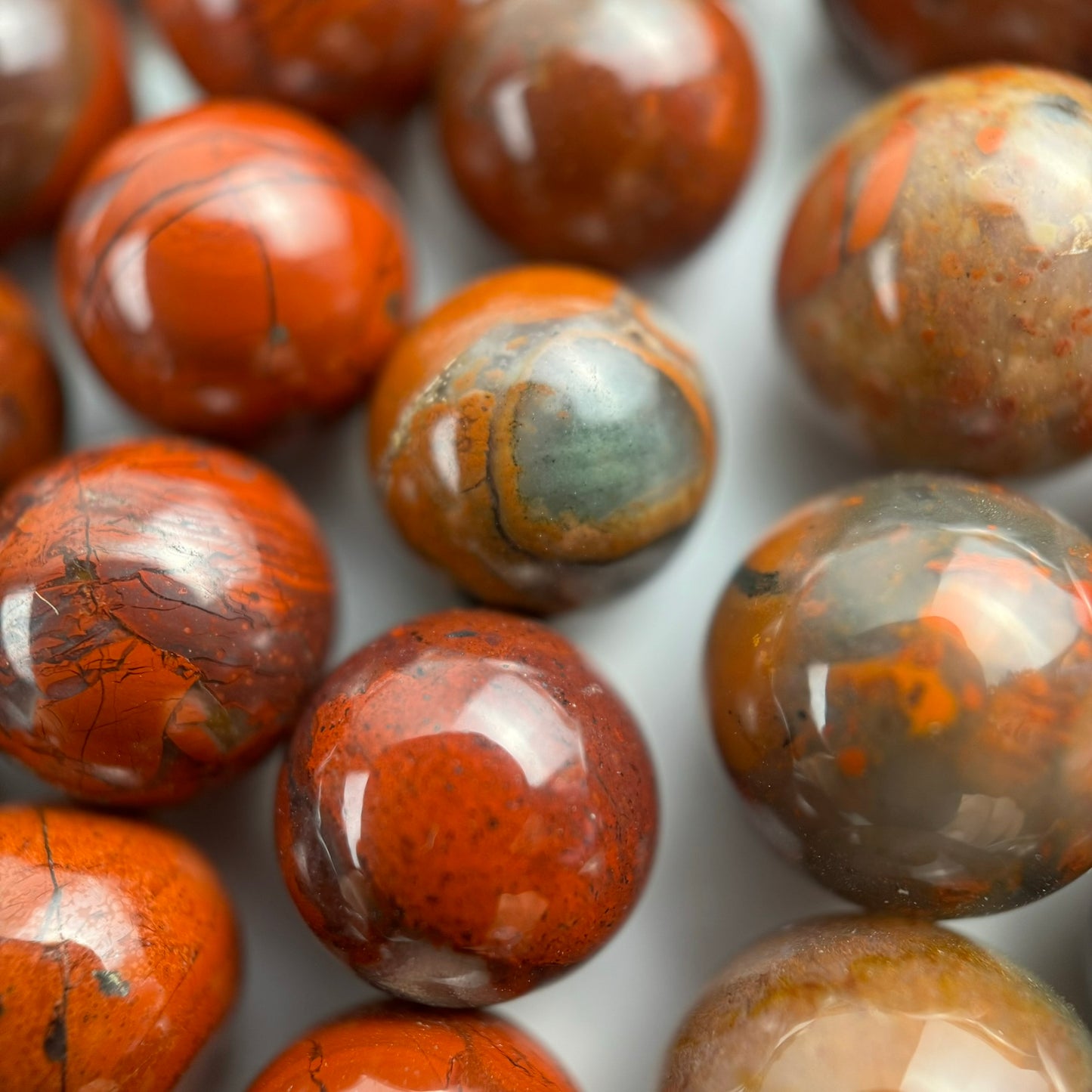 Red Flower Jasper Polished Round Beads image 5