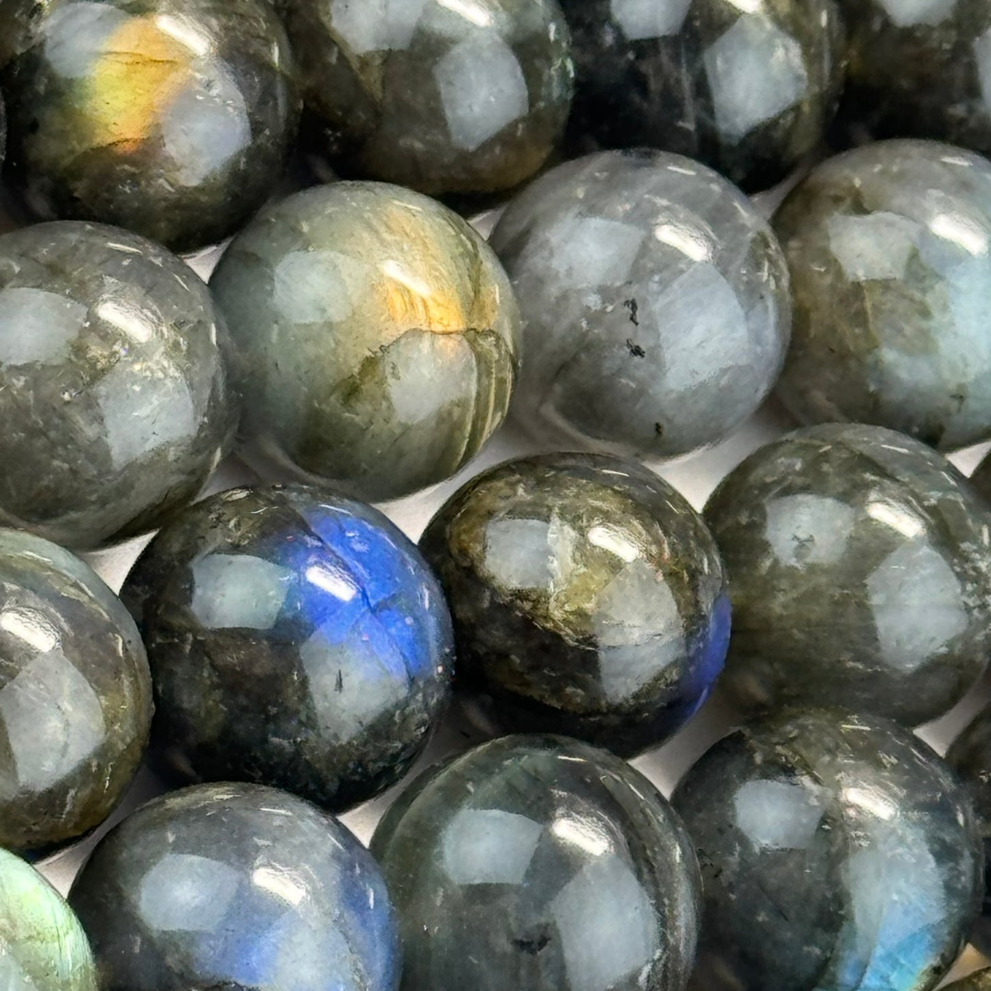 Labradorite AAAA Polished Round Beads - high quality labradorite image 14