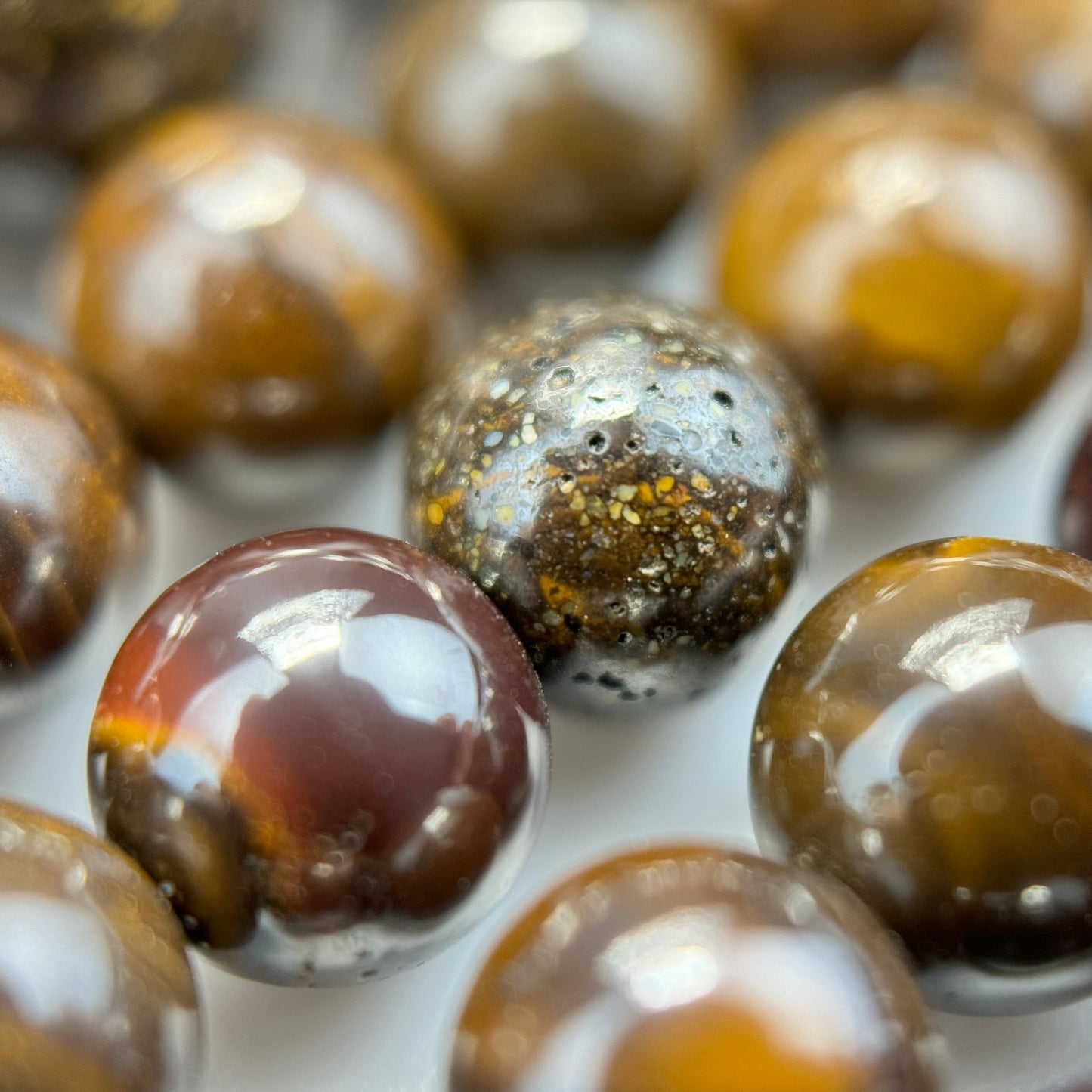 Australian Boulder Opal Polished 6-8mm Round Beads image 6