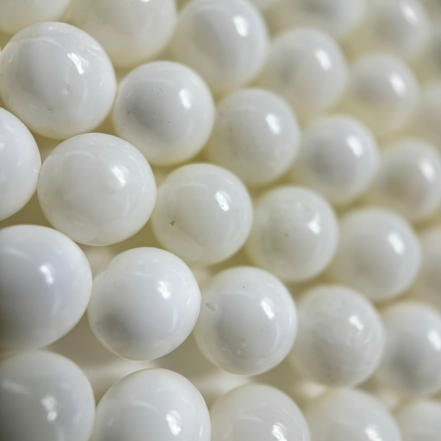 White Shell Polished Round Beads image 2