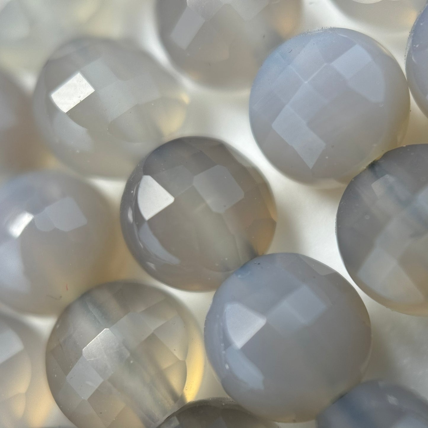 Gray Agate Lentil Beads image 5