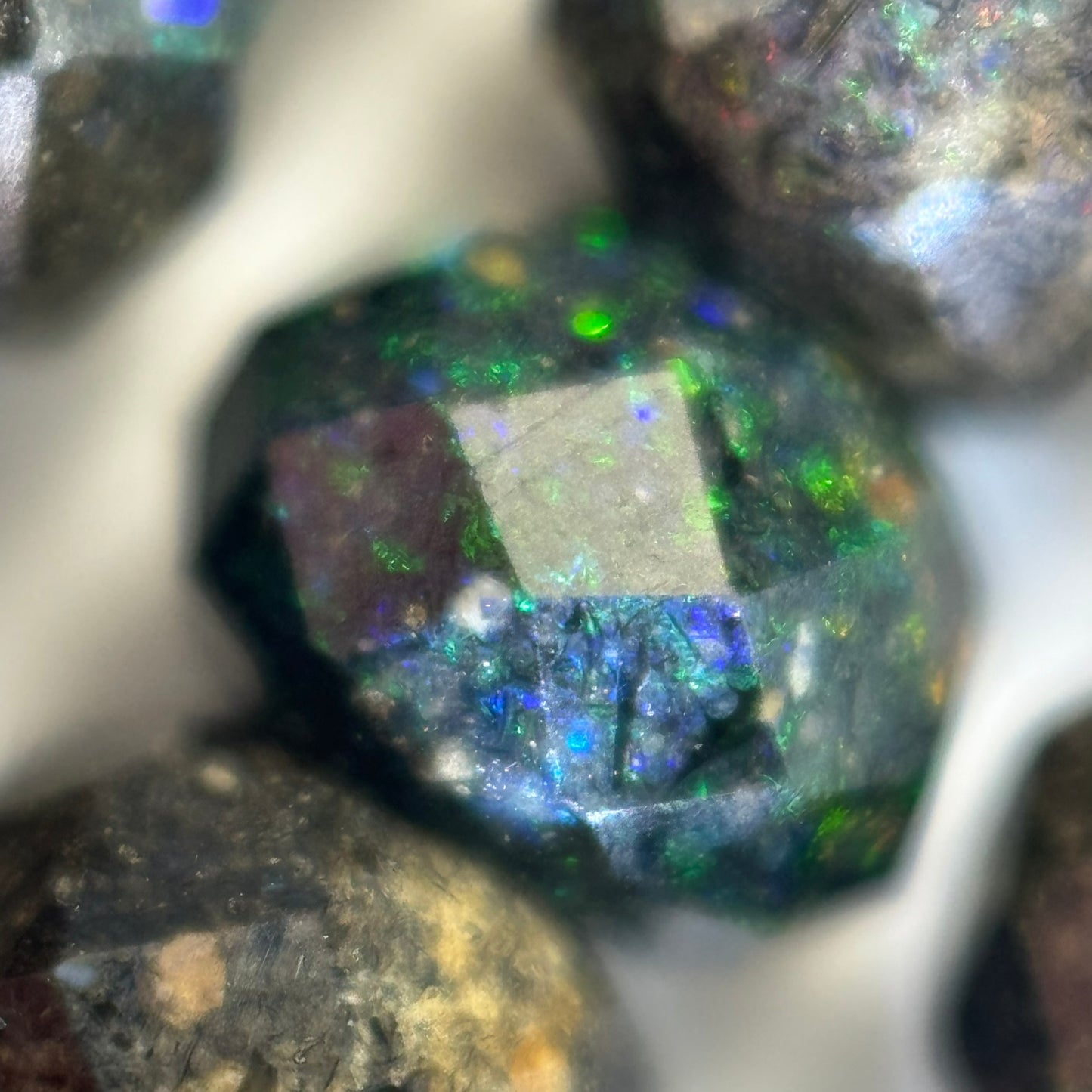 Black Opal Faceted Rondelle Beads image 2