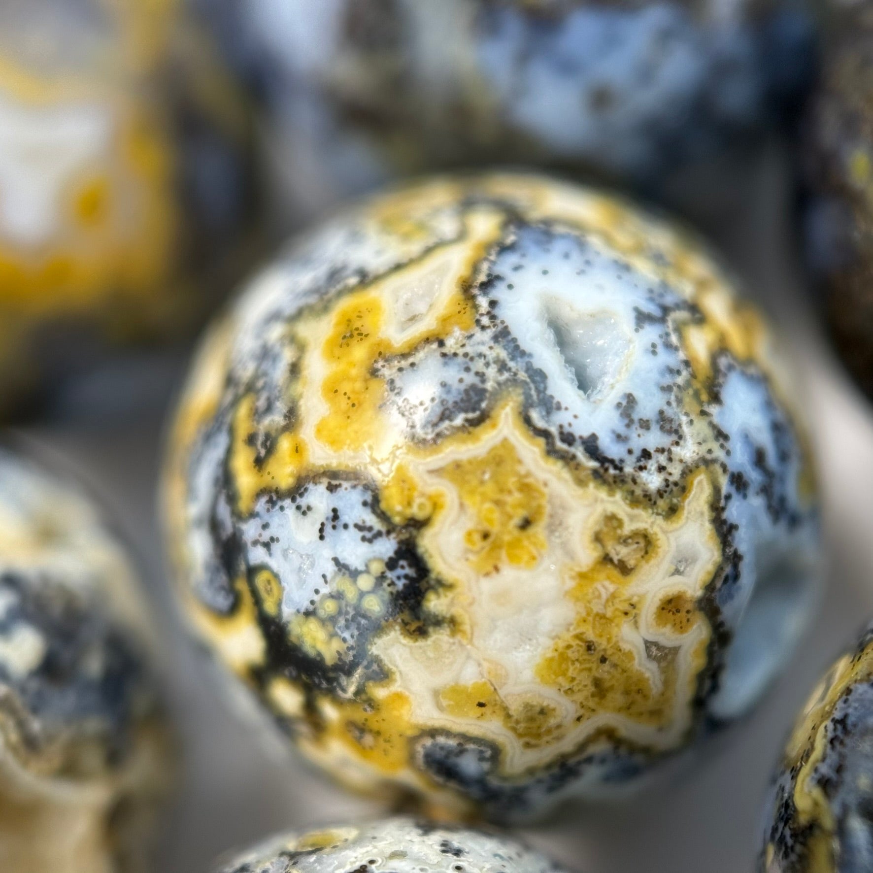 Ocean Blue Jasper Polished Round Beads image 2