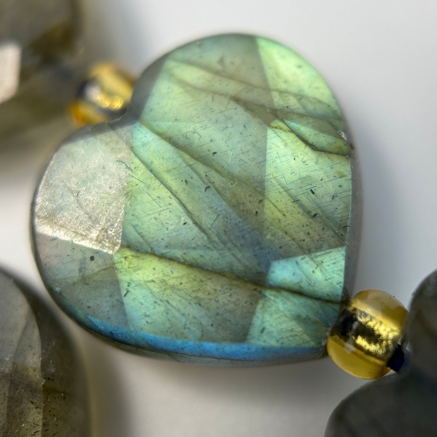 Labradorite Faceted Heart Shape Beads image 8