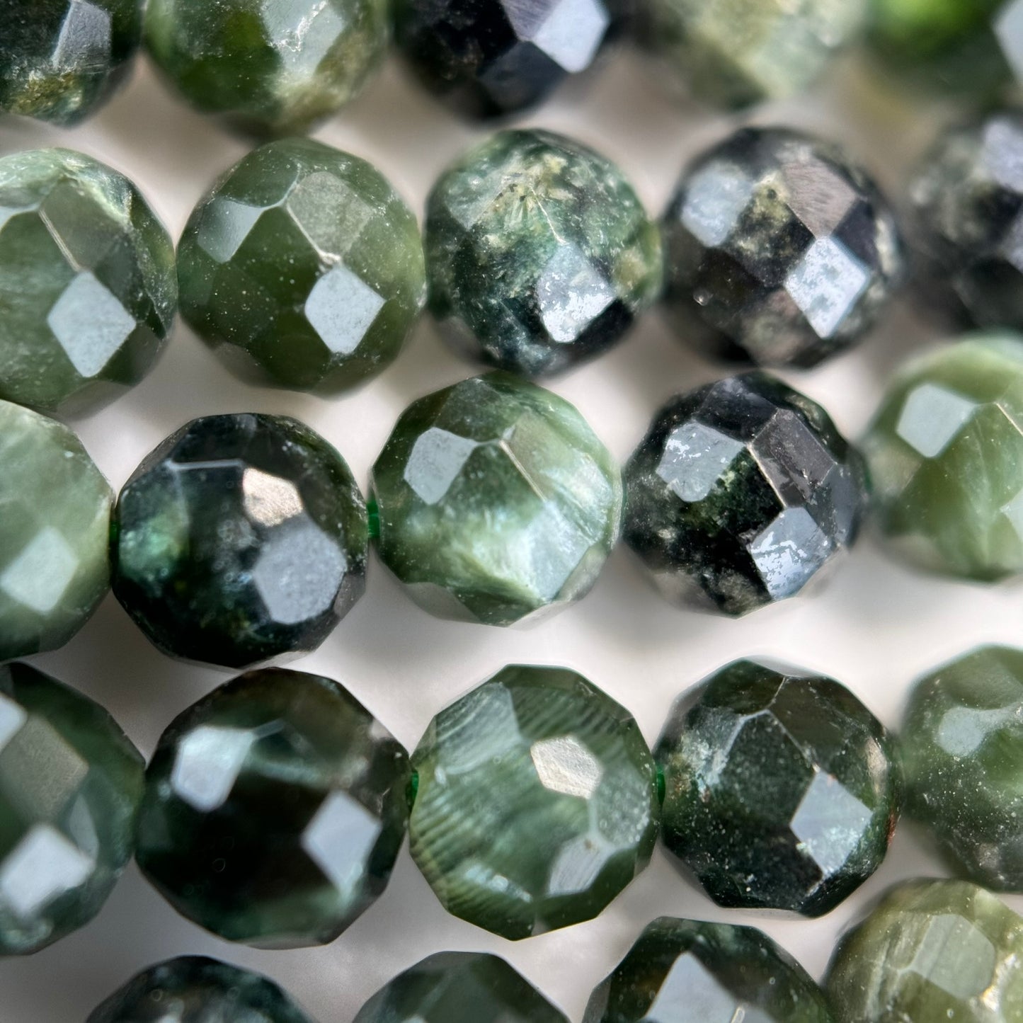 Seraphinite Faceted Round Beads (4.5mm) image 4