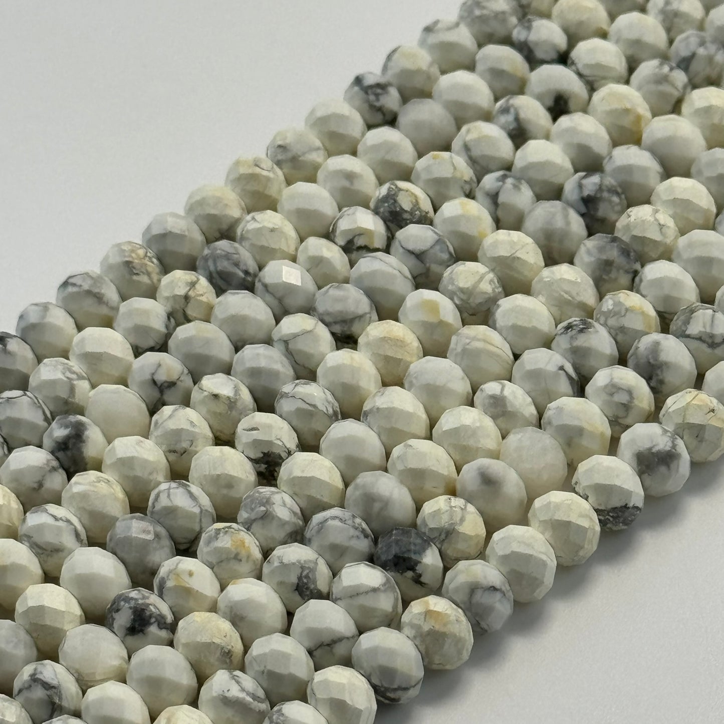 Howlite Faceted Rondelle Beads image 2