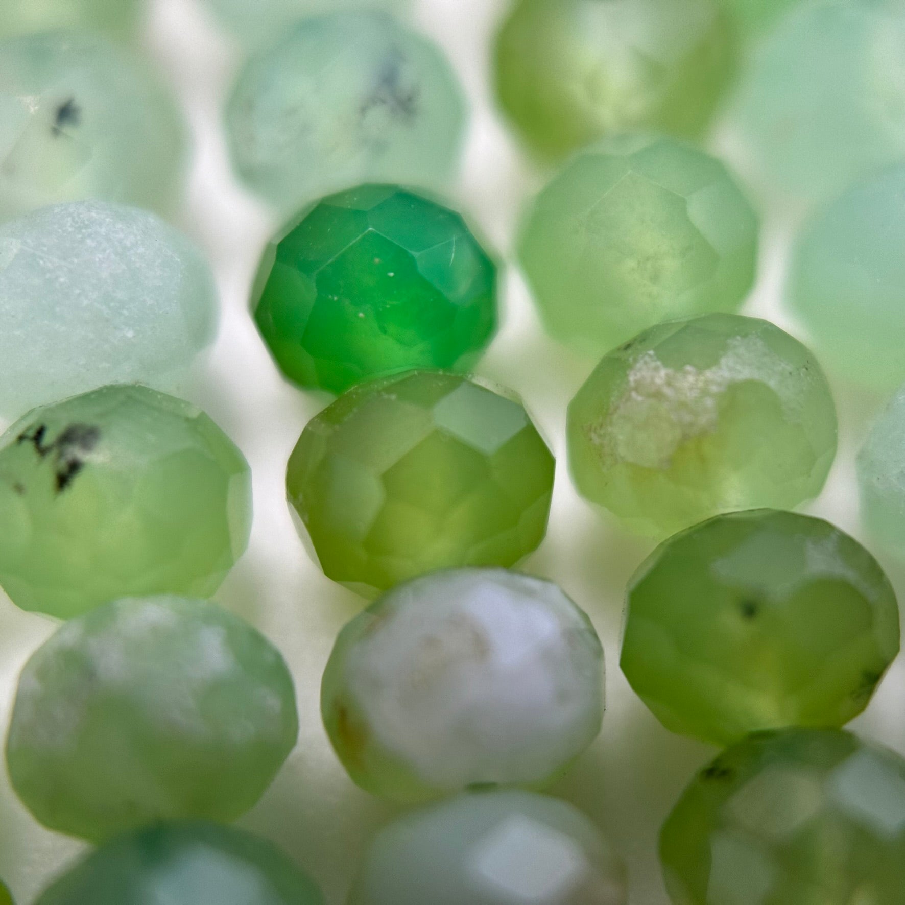 Chrysoprase Faceted Rondelle Beads image 3