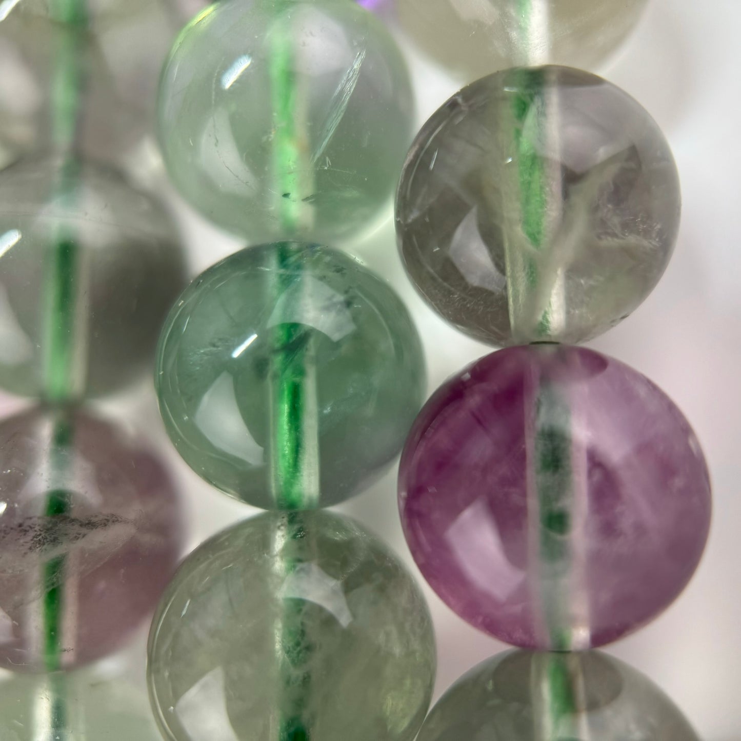 Rainbow Fluorite (Green) Polished Round Beads image 5