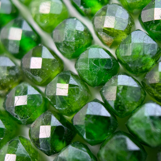 Diopside Beads - Faceted Square