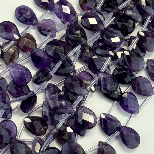 Amethyst Faceted Pear Shape Beads