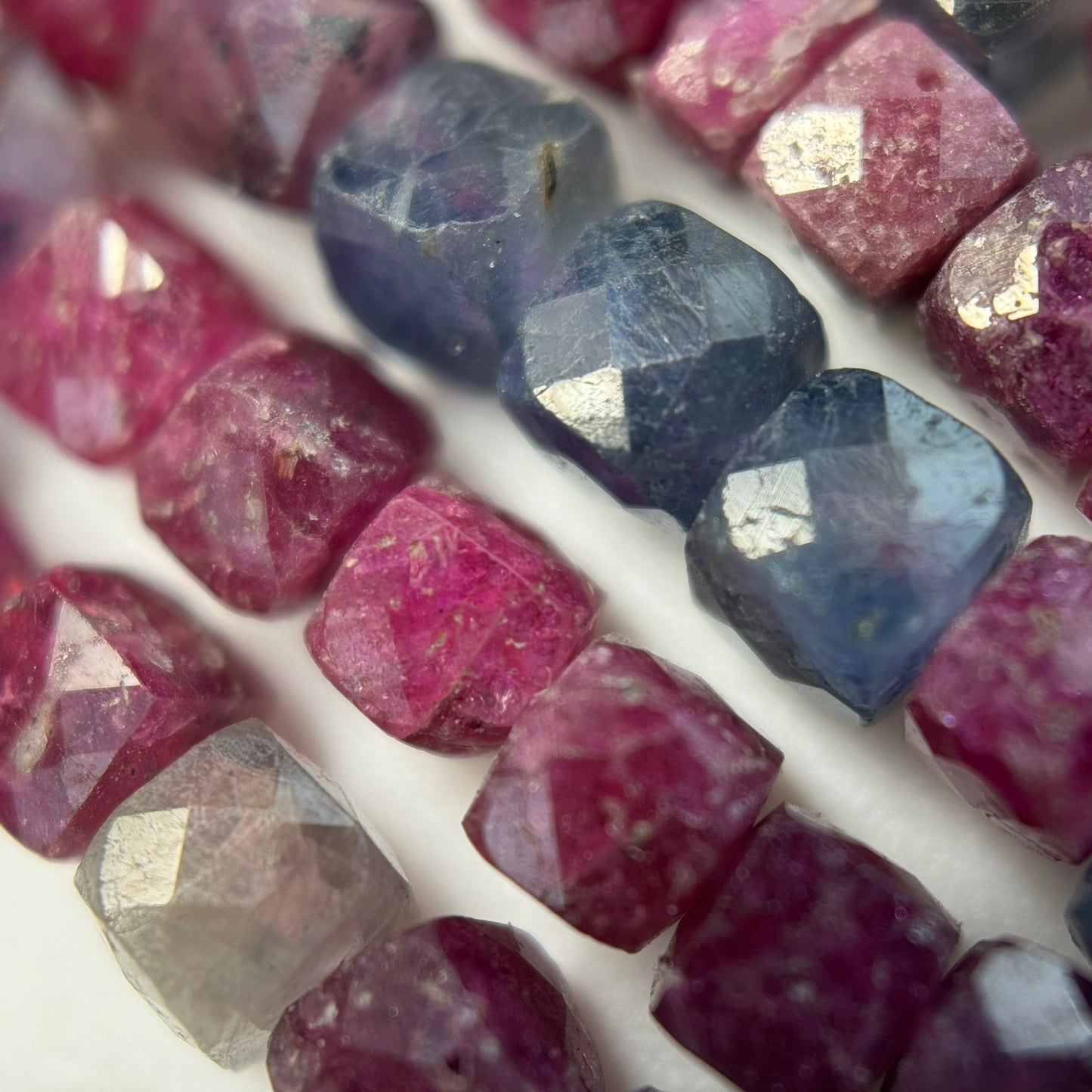 Ruby Sapphire Square Beads image 2