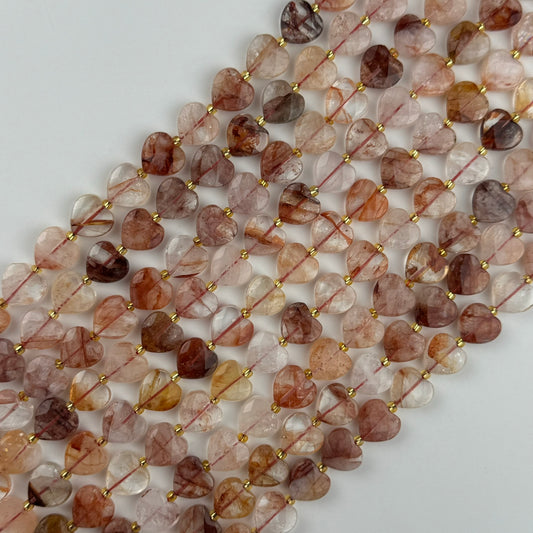 Hematoid Quartz Faceted Heart Shape Beads image 0