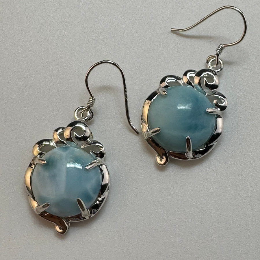 Handmade Larimar 925 Sterling Silver Earrings image 0