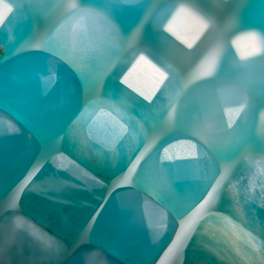 Amazonite Square Gemstone Beads - (AAA Quality)