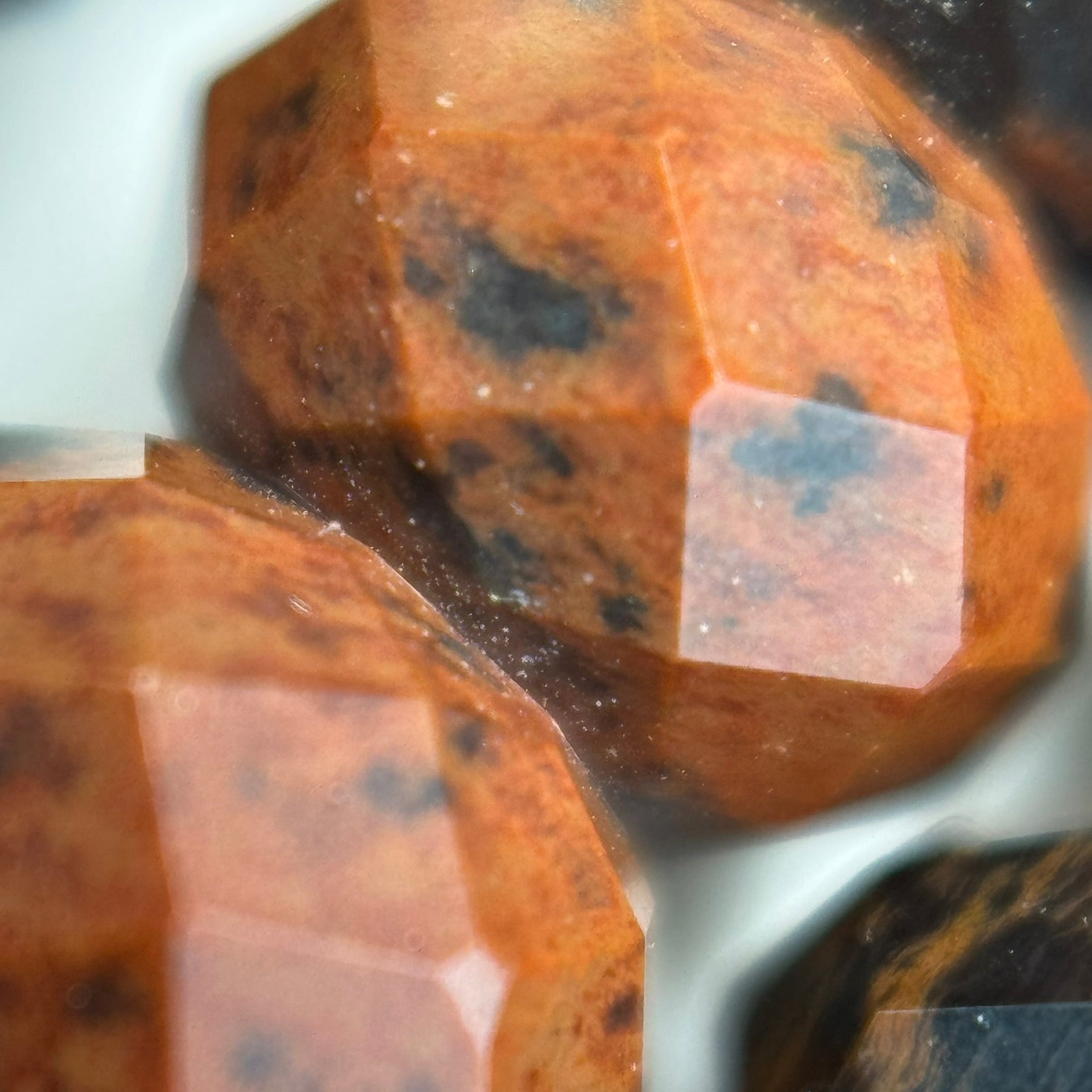 Mohagany Obsidian Faceted Rondelle Beads image 6