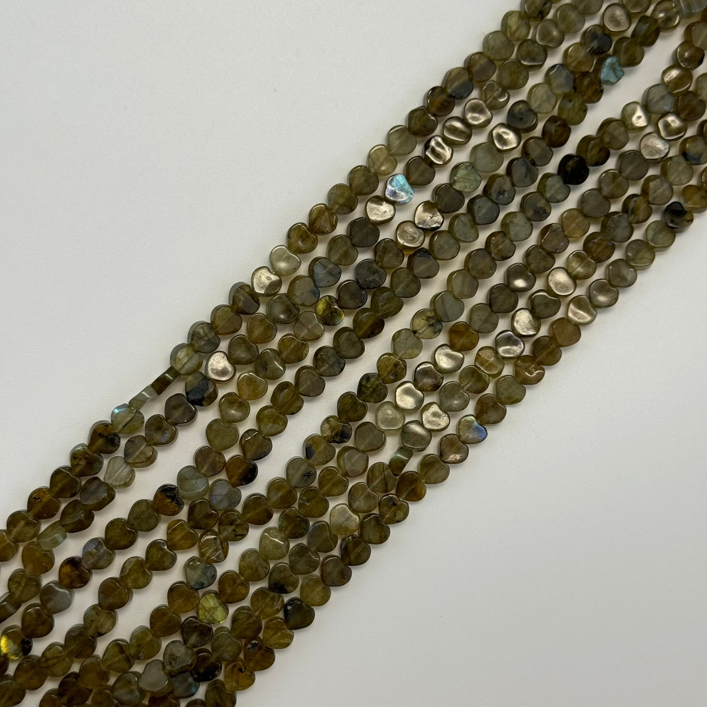Labradorite Flat Heart Beads image 5