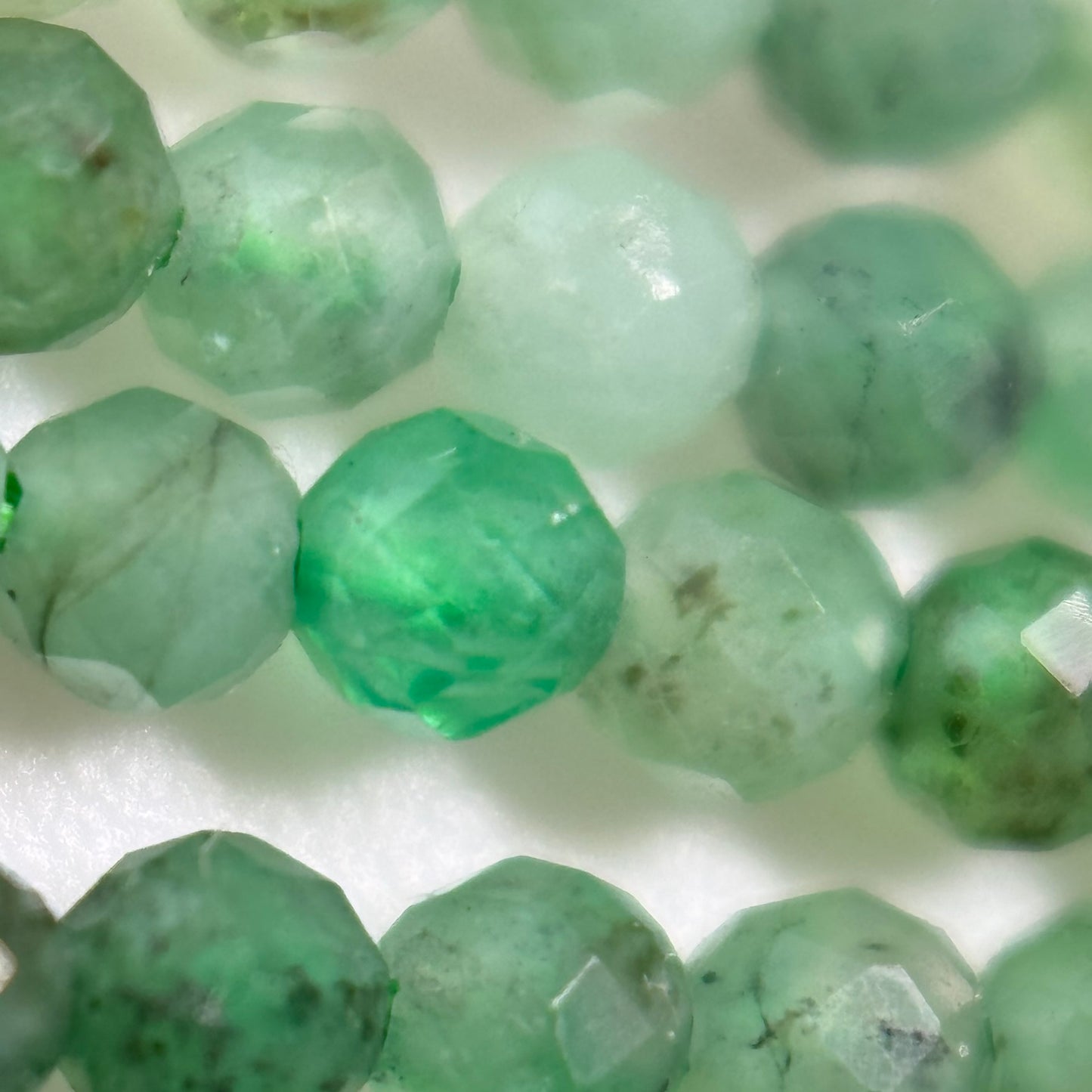 Emerald Faceted Round Beads image 3