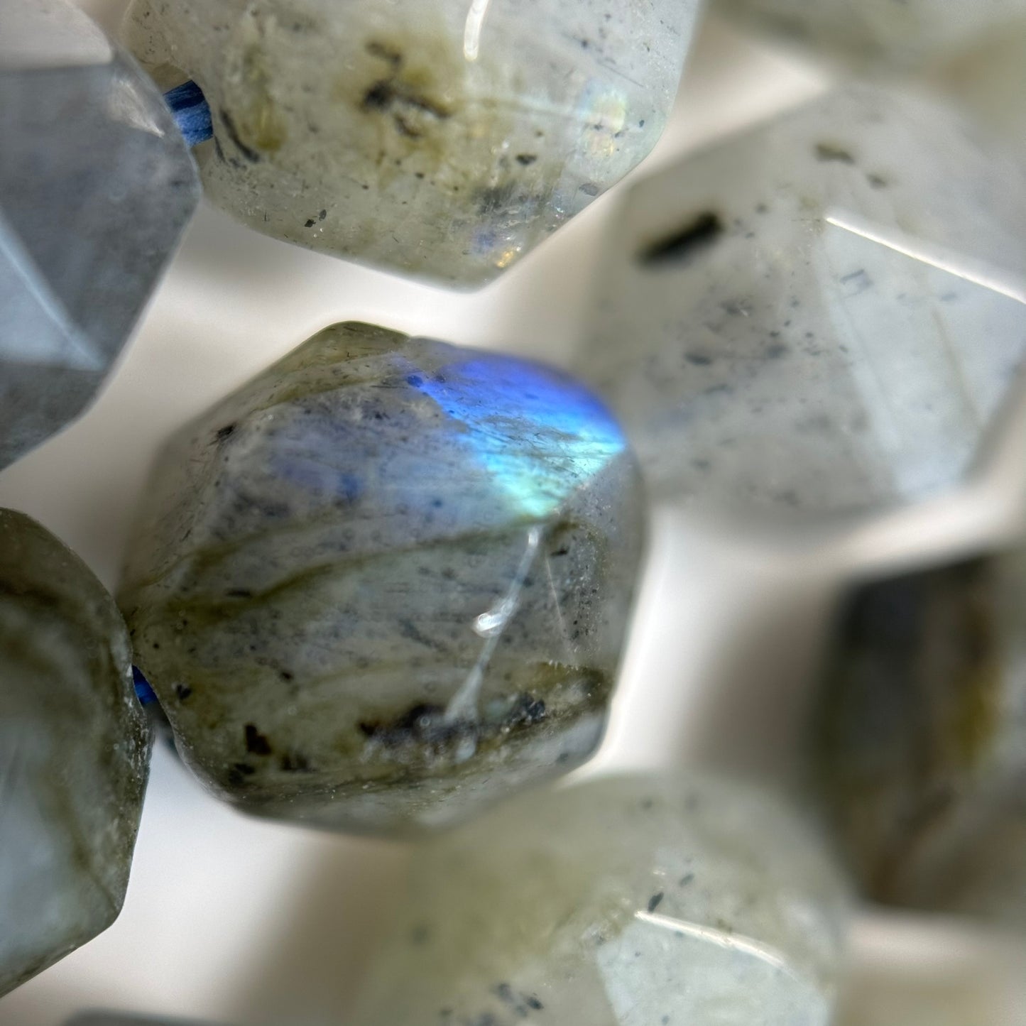 Labradorite Faceted Diamond Cut Beads image 2