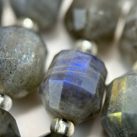Faceted Labradorite Beads - Dodecahedron Beads (AA Quality)