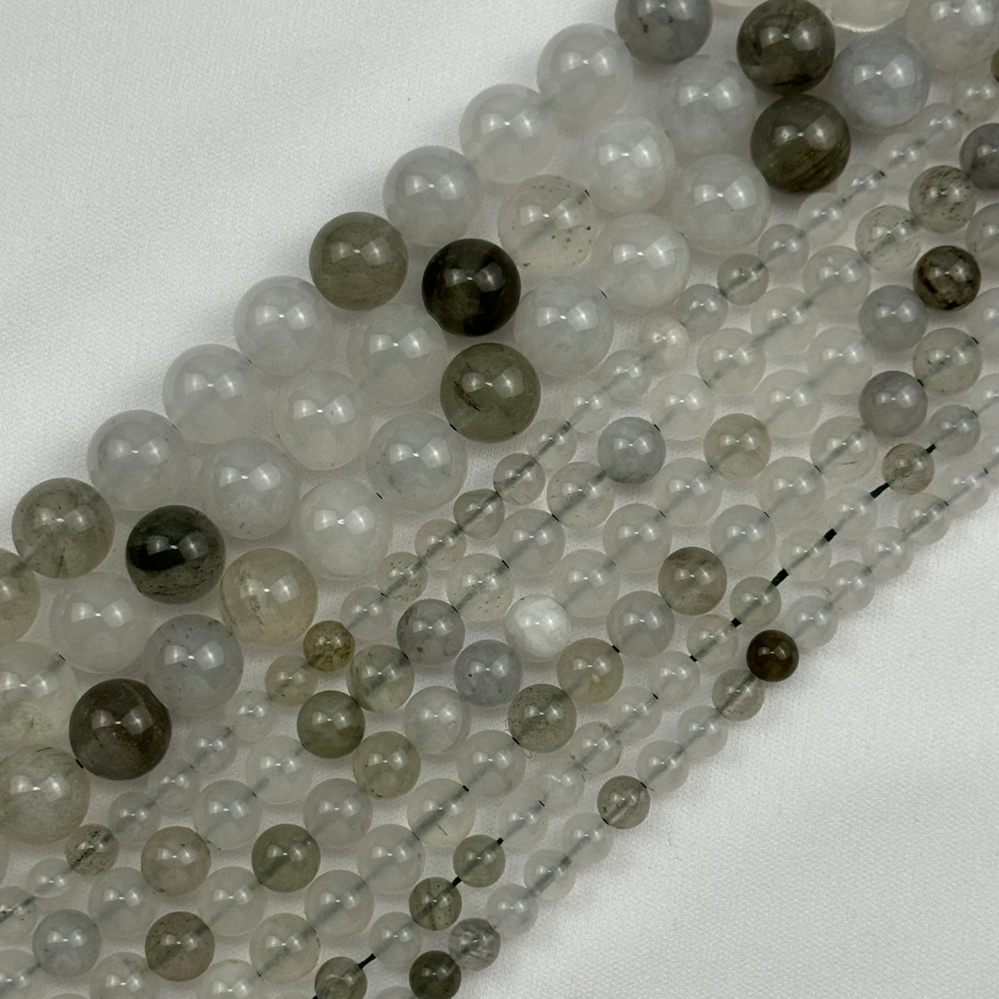 Green Ice Quartz Polished Round Beads image 0