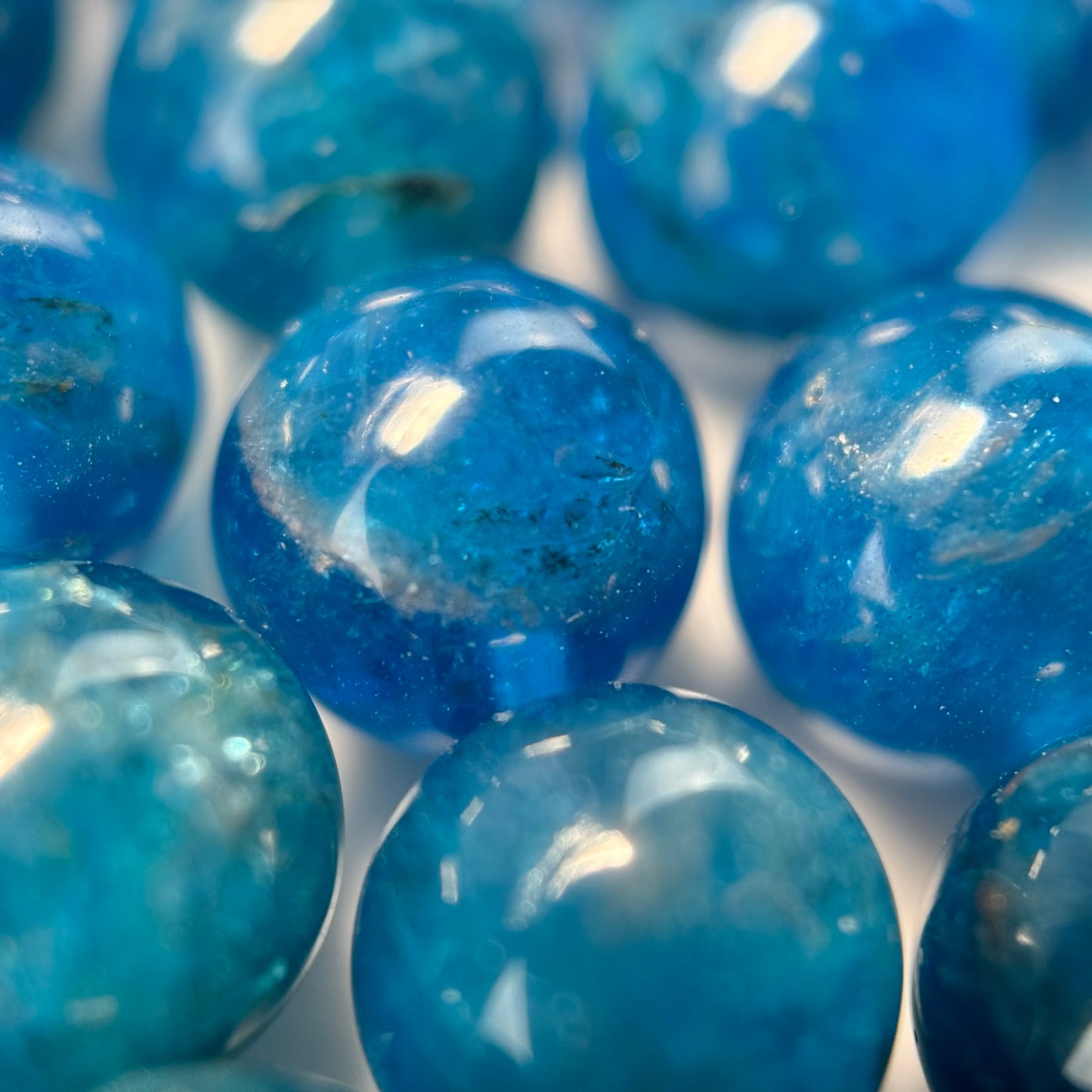Blue Apatite AAA Polished Round Beads image 1