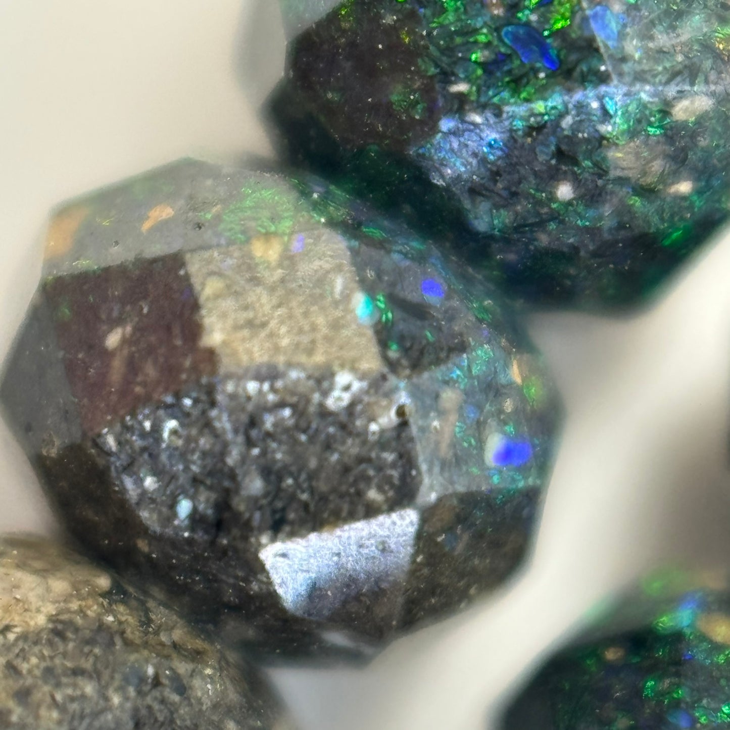 Black Opal Faceted Rondelle Beads image 6