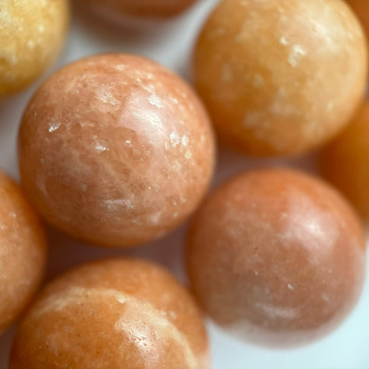 Orange Calcite Beads - Polished Round