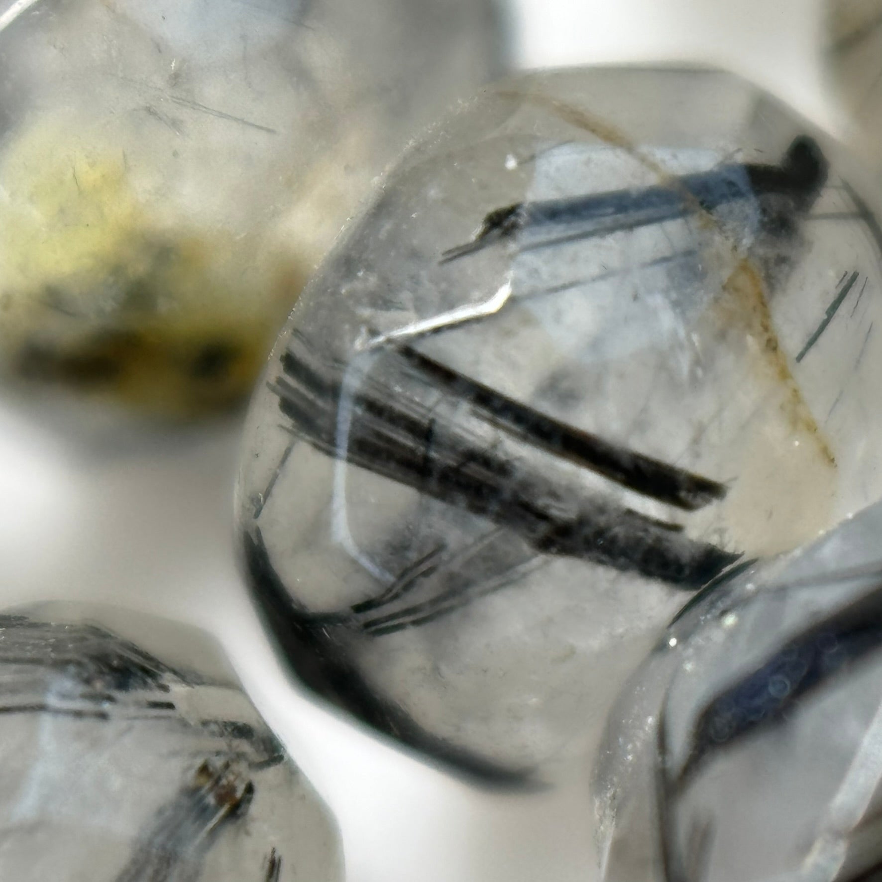 Black Tourmalinated Quartz Faceted Rondelle Beads image 3