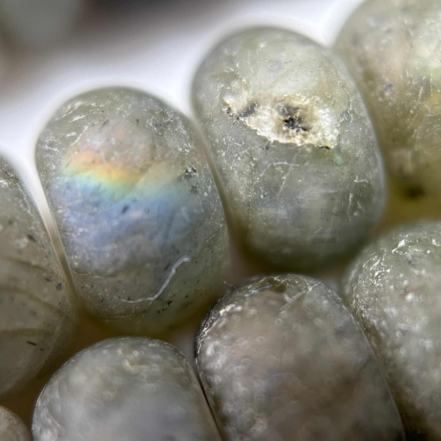 Labradorite Frosted Rondelle Beads image 2