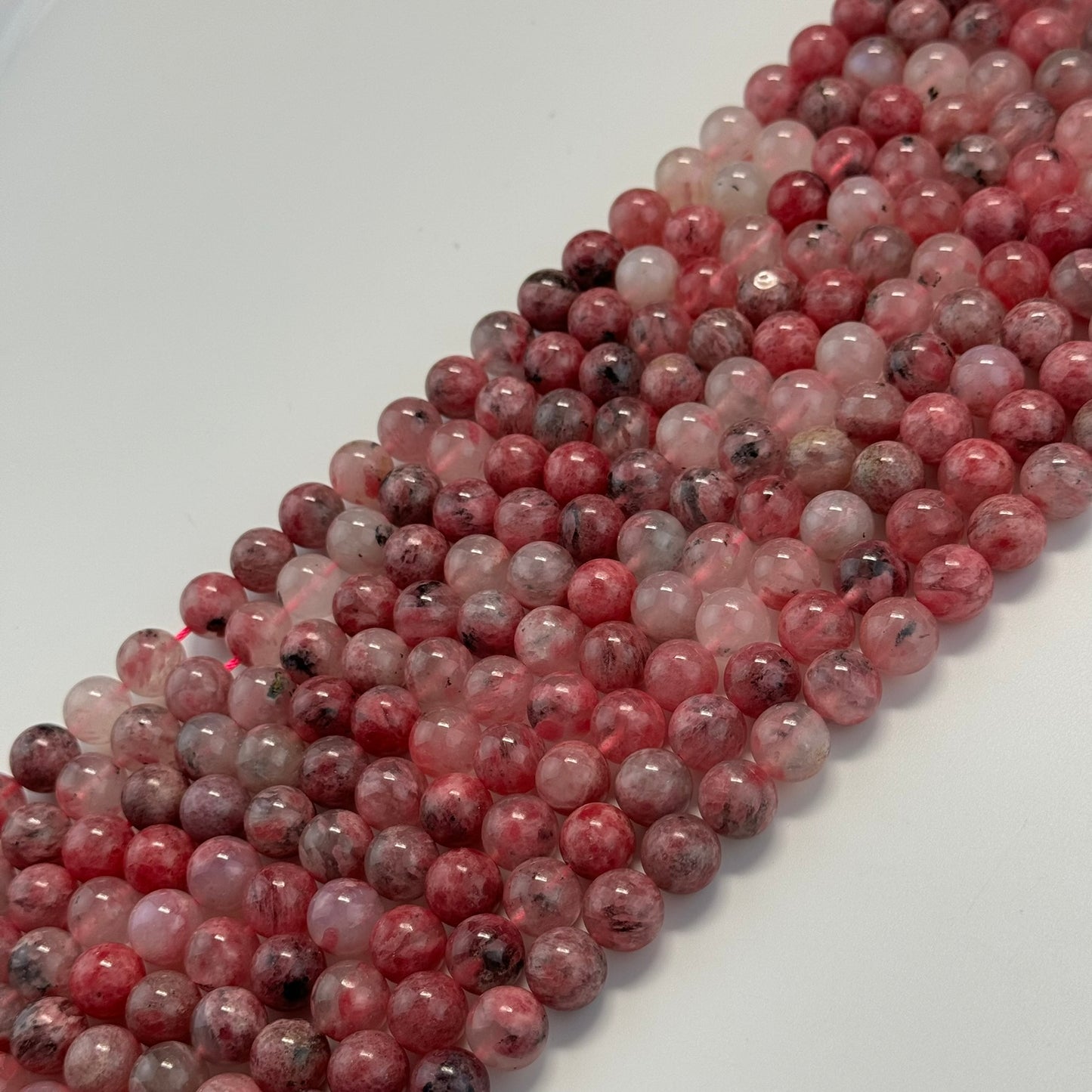 Sakura Rhodonite Polished Round Beads - Color A image 8