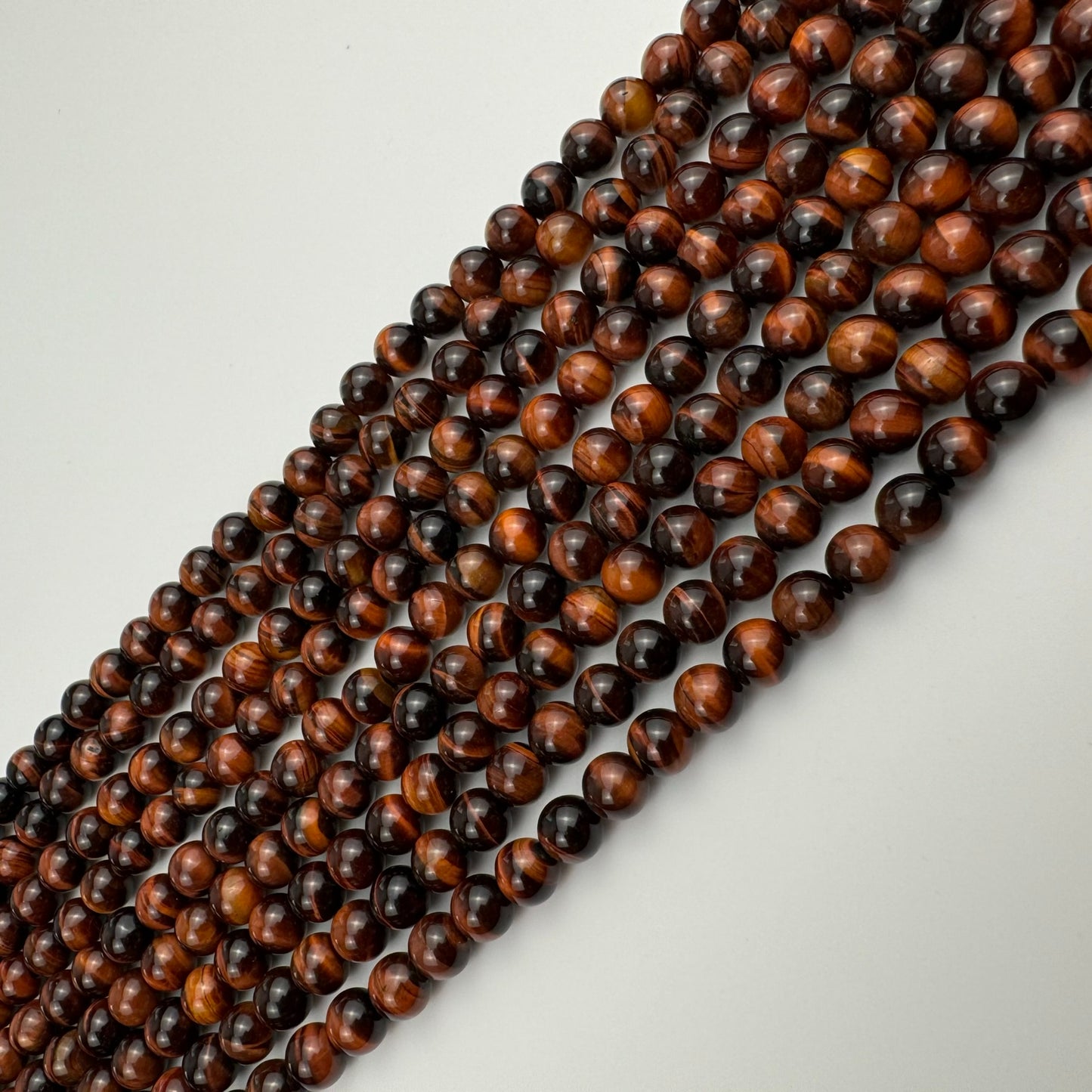 Red Tiger's Eye Polished Round Beads image 4