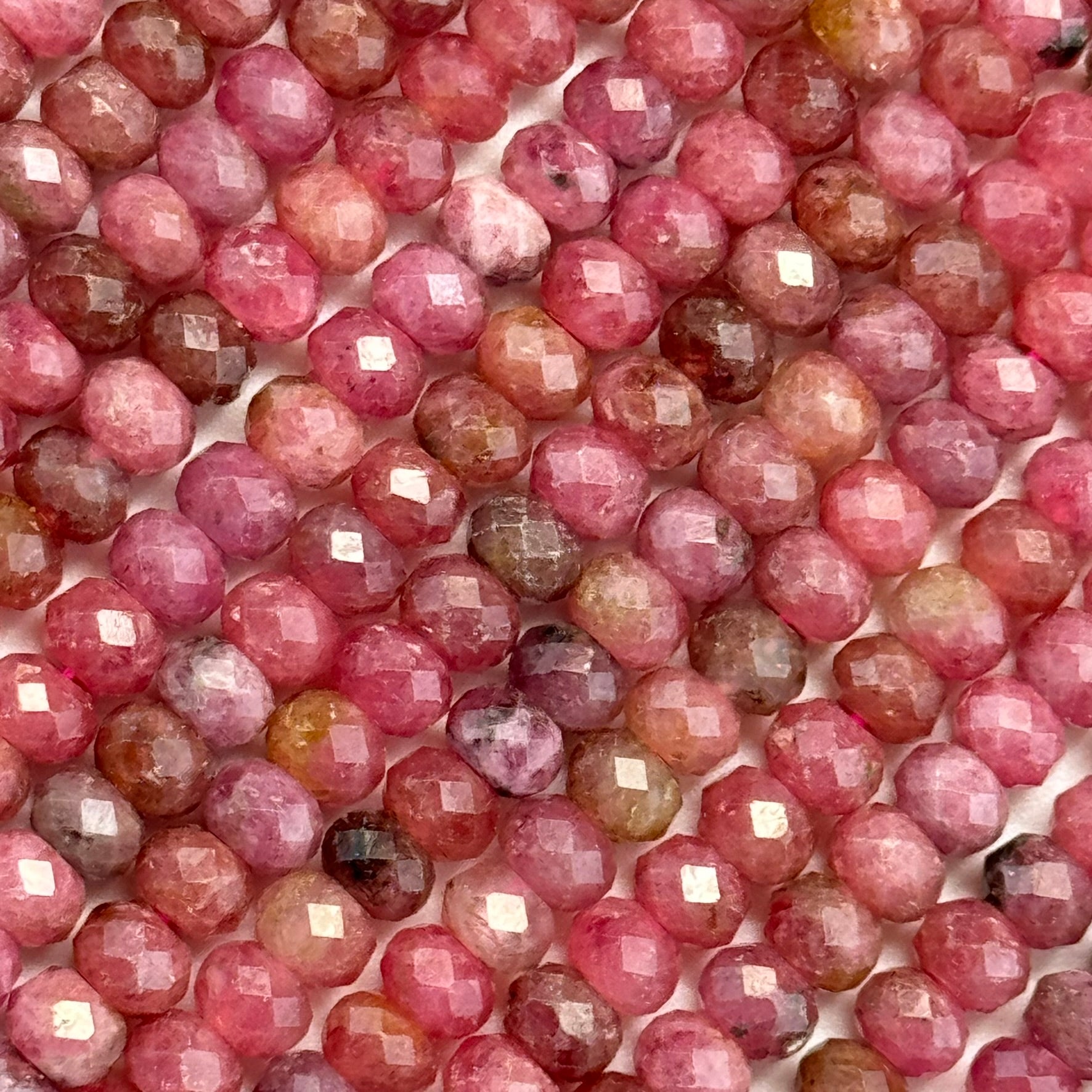 Rhodonite Faceted Rondelle Beads (High Quality) image 9
