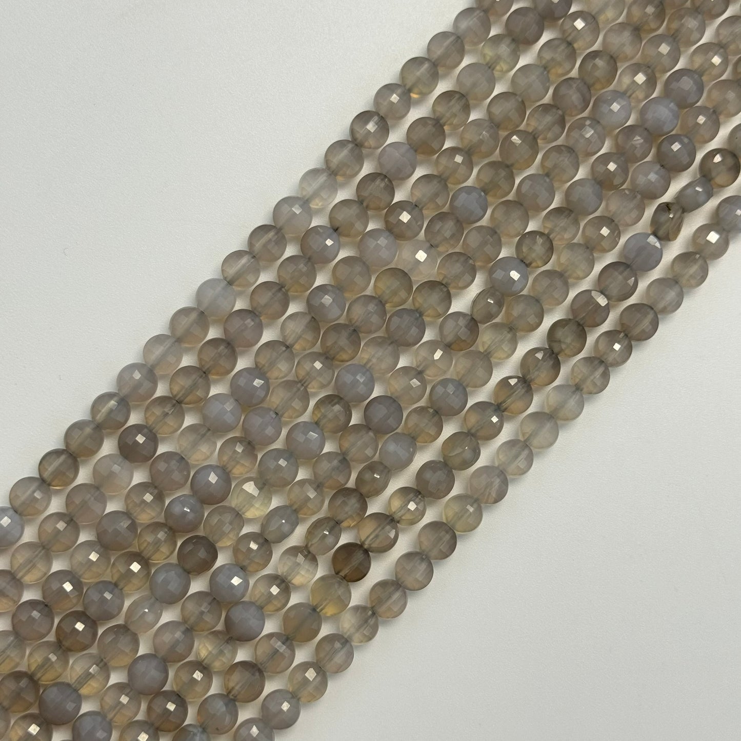 Gray Agate Lentil Beads image 0
