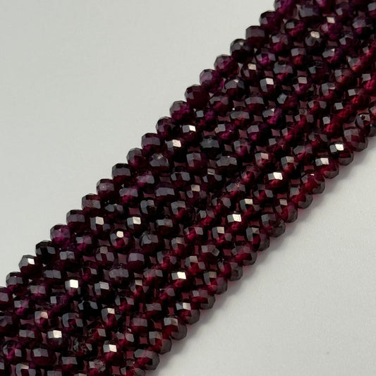 Rhodolite Garnet Faceted Rondelle Beads image 0