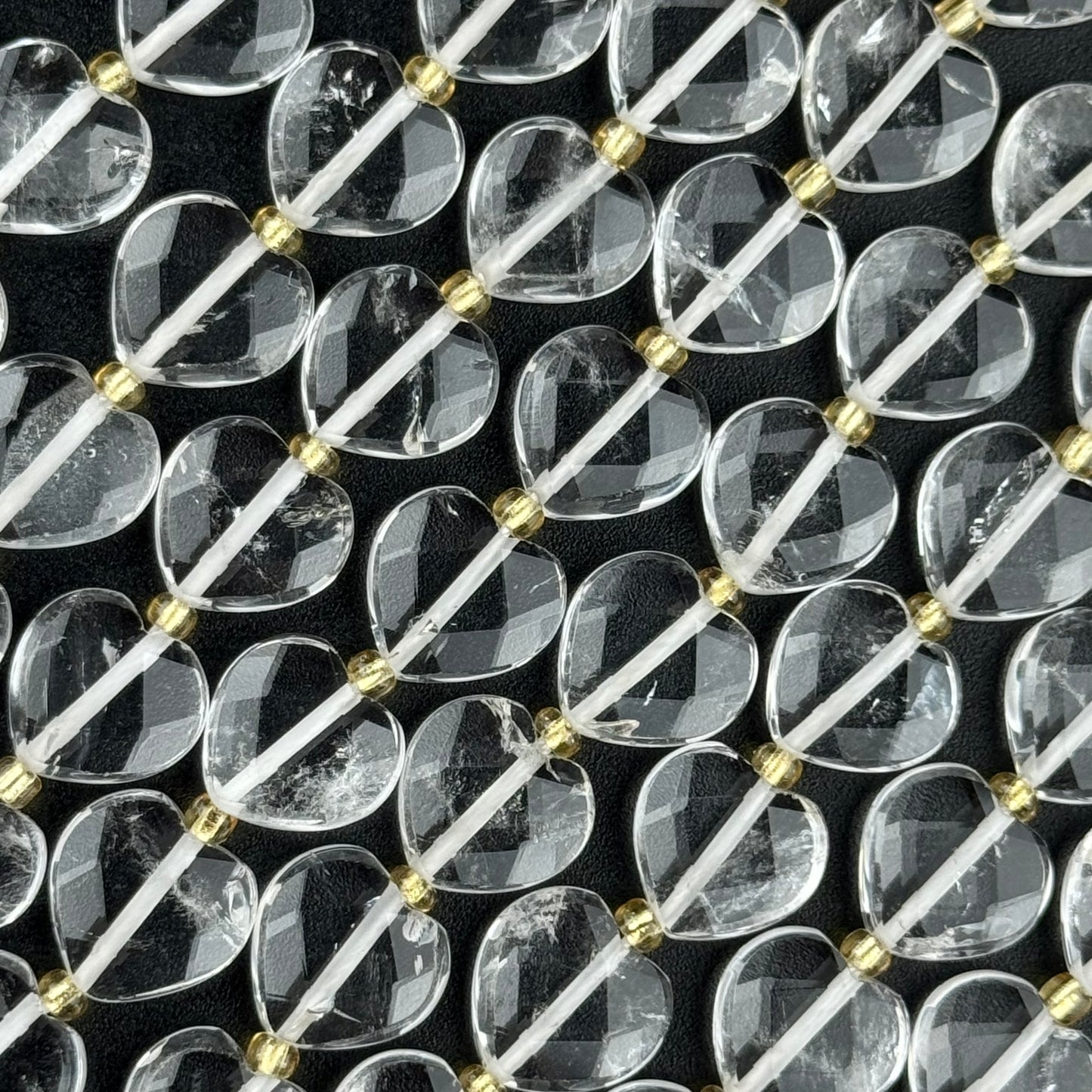 Clear Quartz Faceted Heart 12Ãâ€â€ÂÂ12 mm Beads image 4