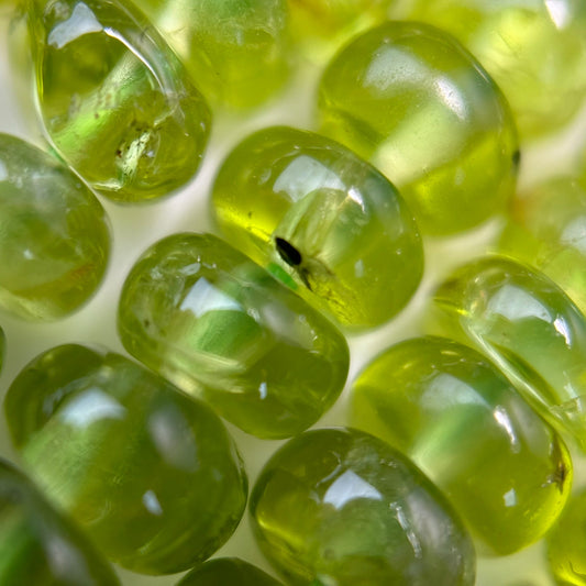 Peridot Rondelle Polished Beads - (A Quality)