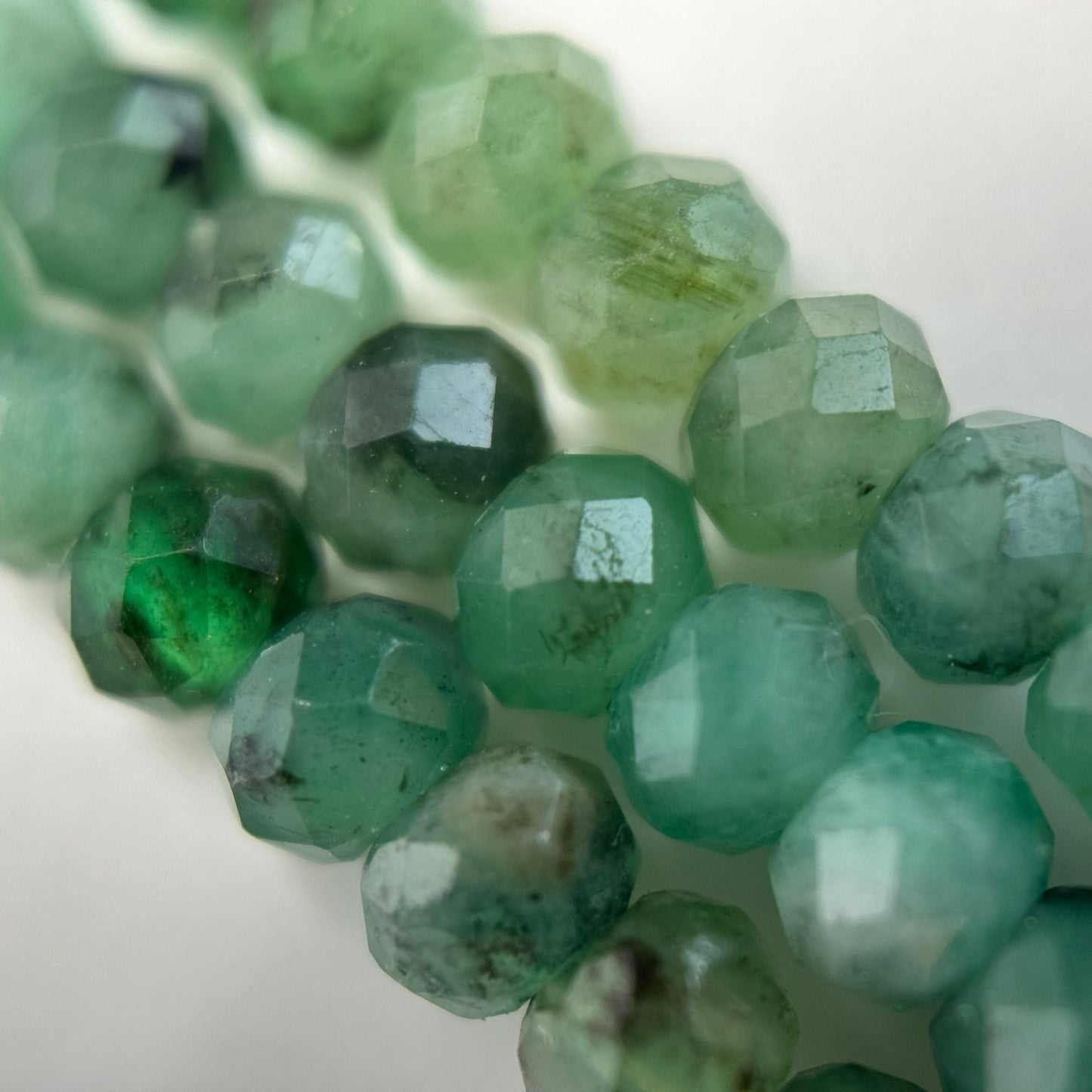 Emerald Faceted Rondelle Beads image 3