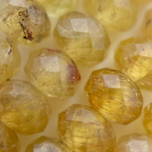 Golden Apatite Faceted Rondelle Beads (6x4mm)