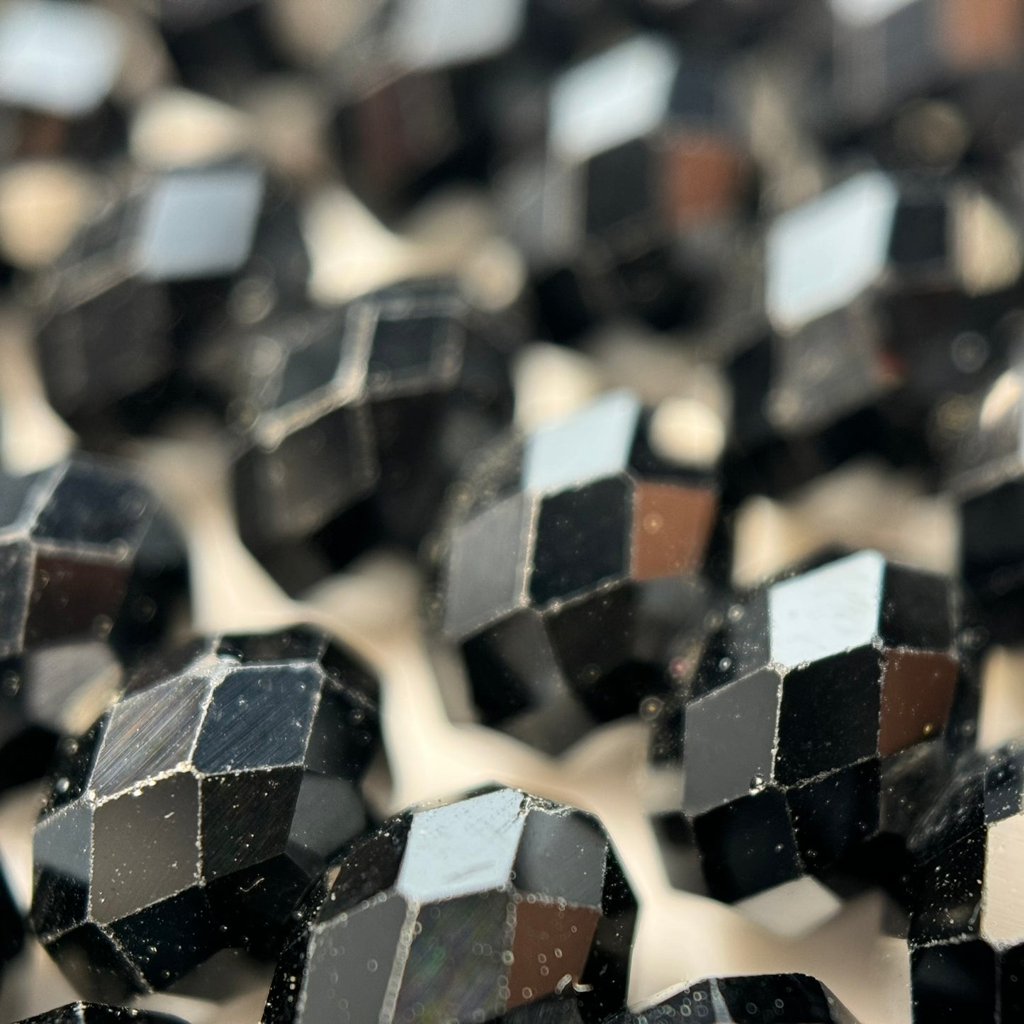 Black Spinel Faceted Rondelle Beads image 7