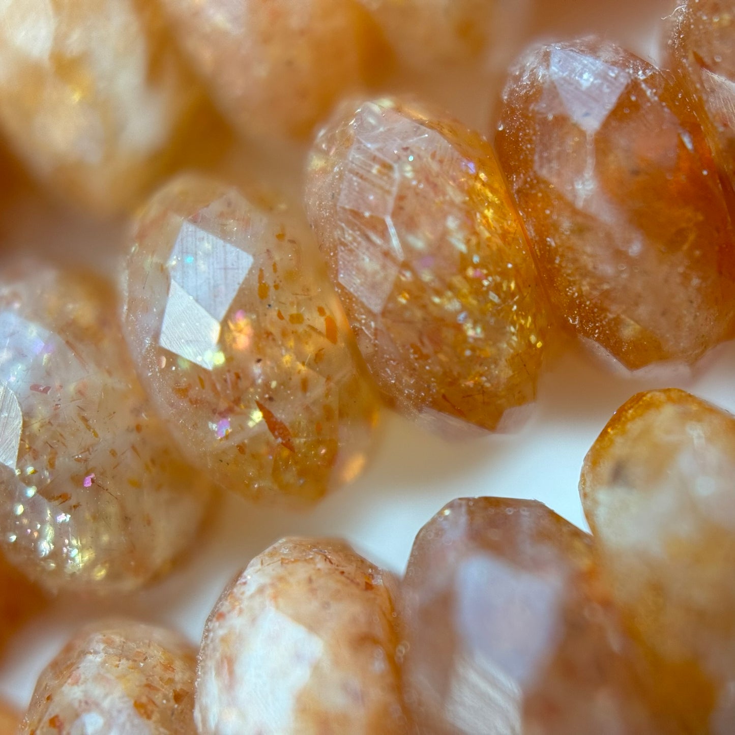 Sunstone Faceted Rondelle Beads (AA Quality) image 3