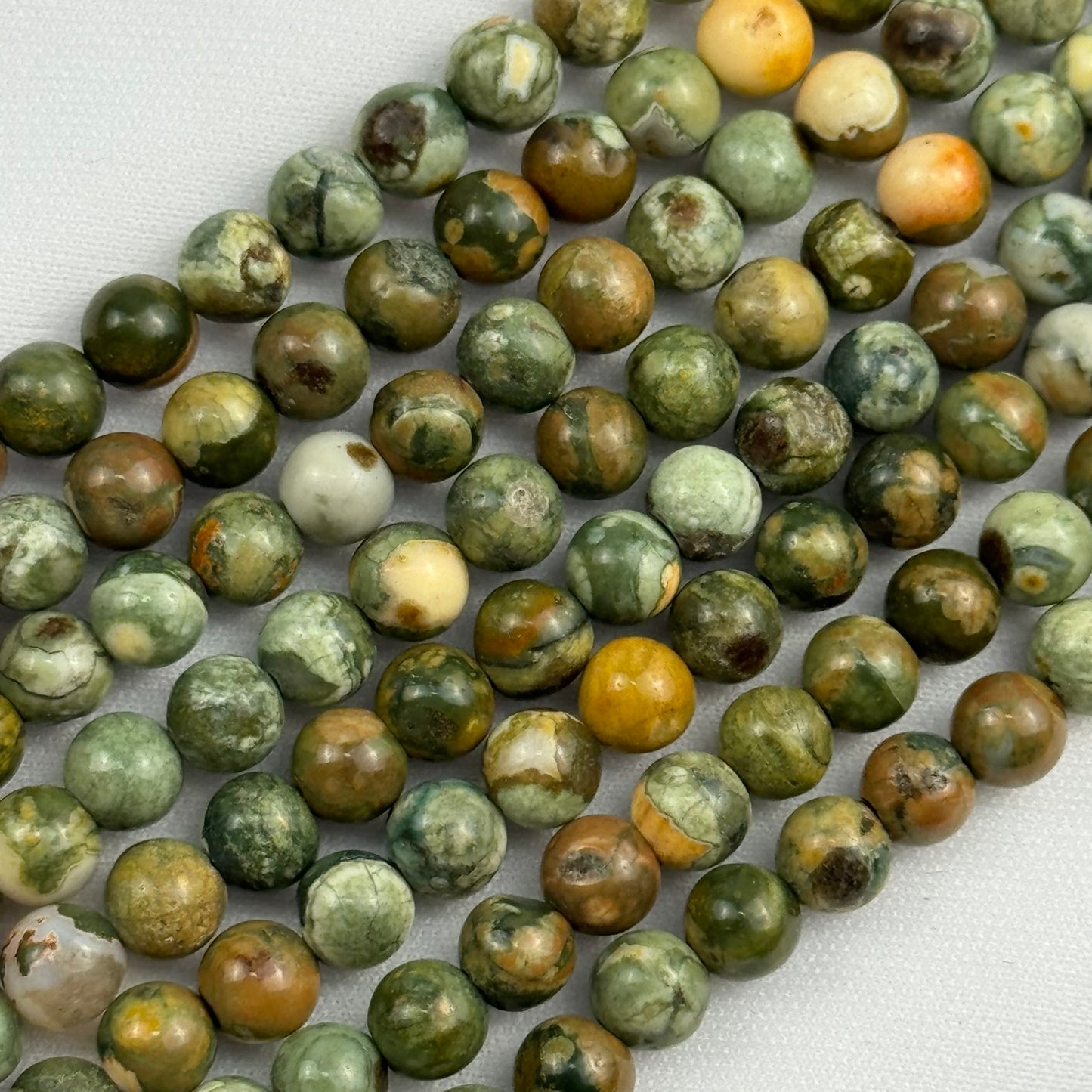 Green Rainforest Jasper Polished Round Beads image 2